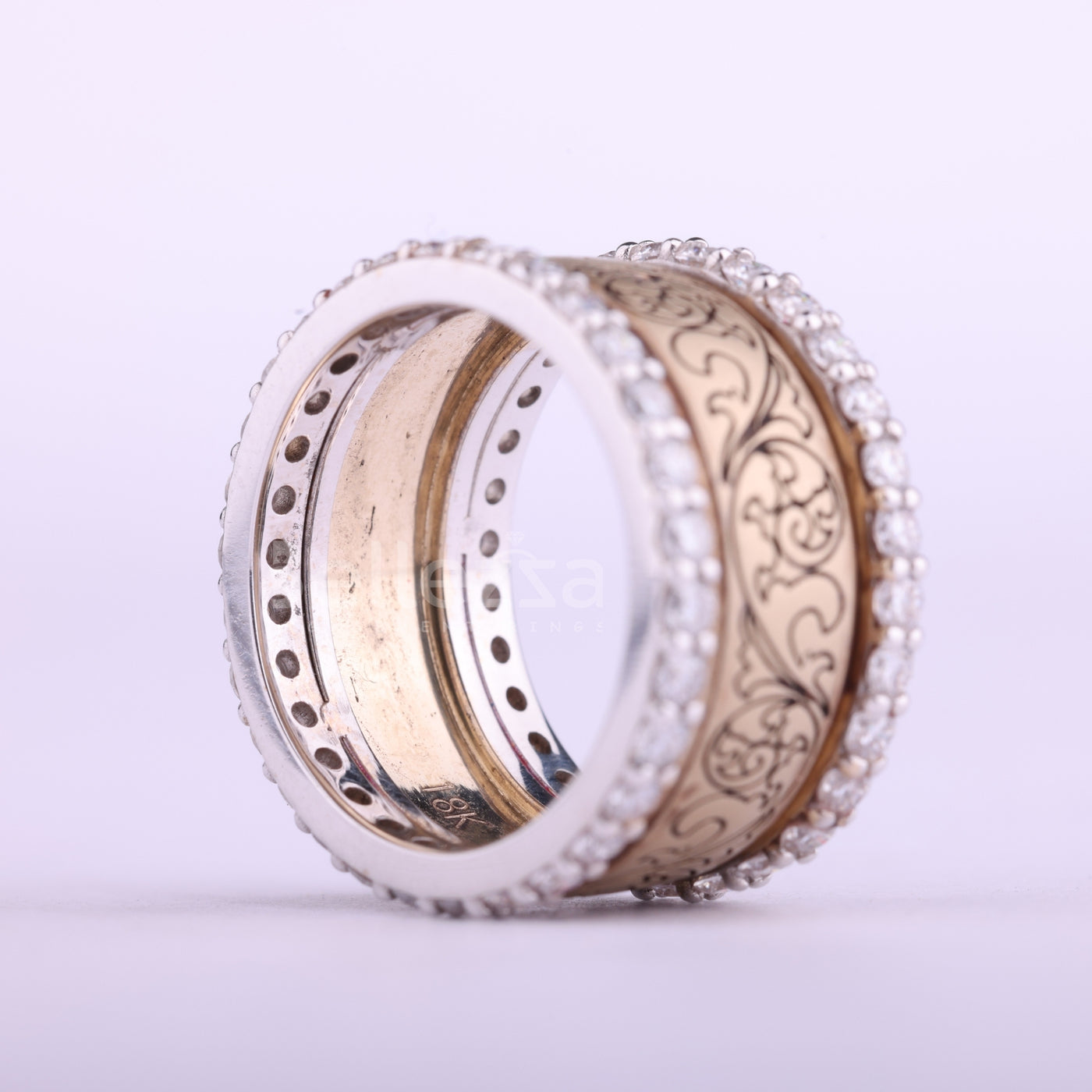 Round Cut Diamond Art Deco Vintage Inspired Wedding Ring