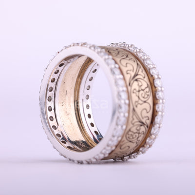 Round Cut Diamond Art Deco Vintage Inspired Wedding Ring