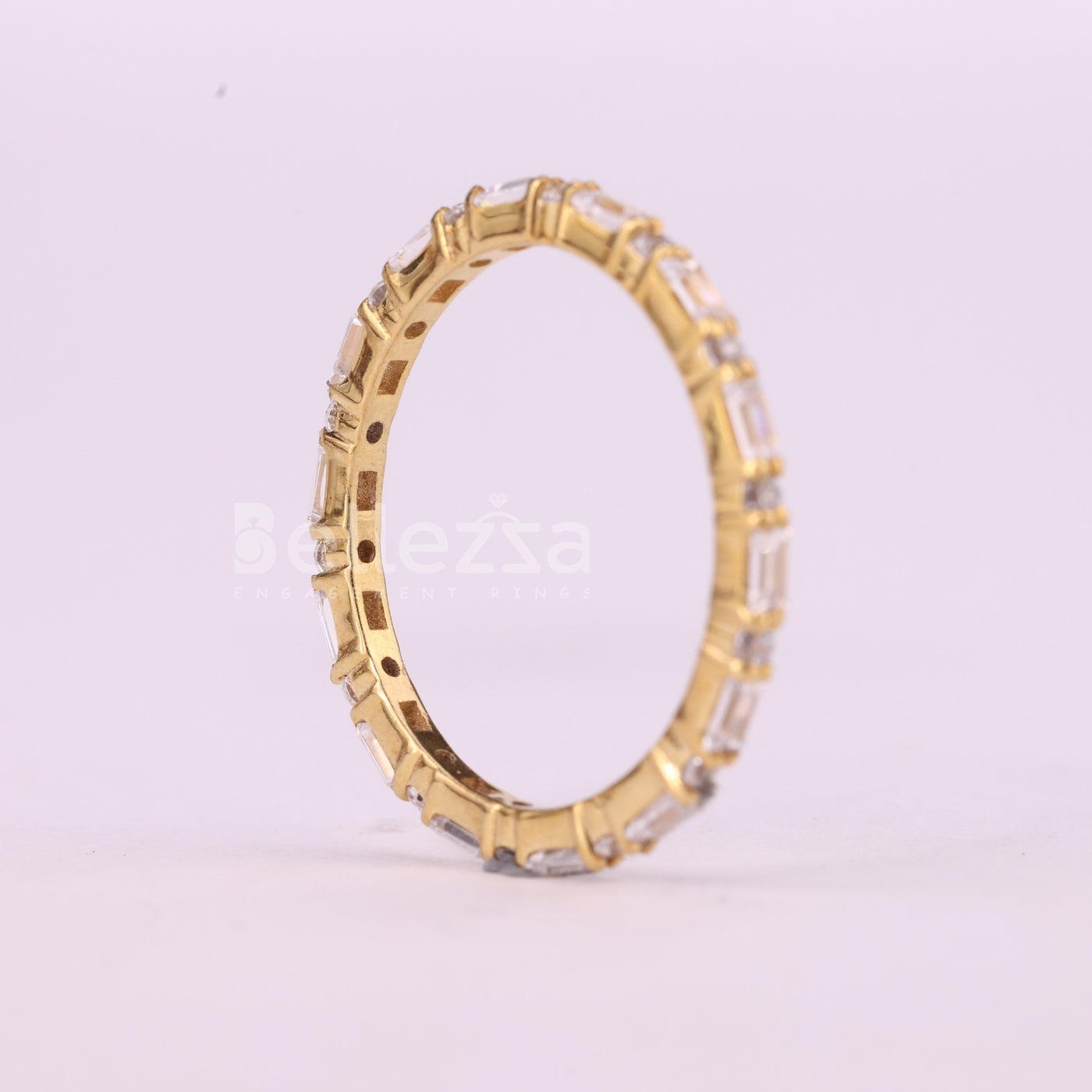 Baguette & Round Cut Full Eternity Moissanite Wedding Band