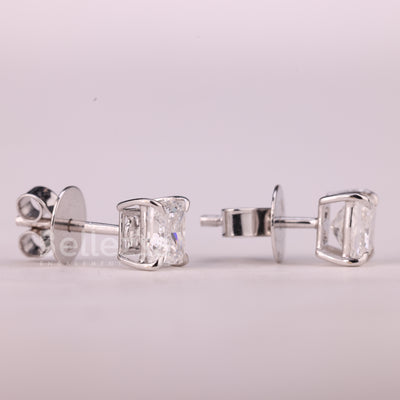 1.50CTW Princess Cut Solitaire Stud Moissanite Earrings