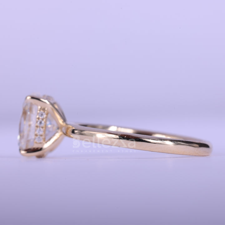 1.50CT Elongated Cushion Cut Hidden Halo Engagement Ring