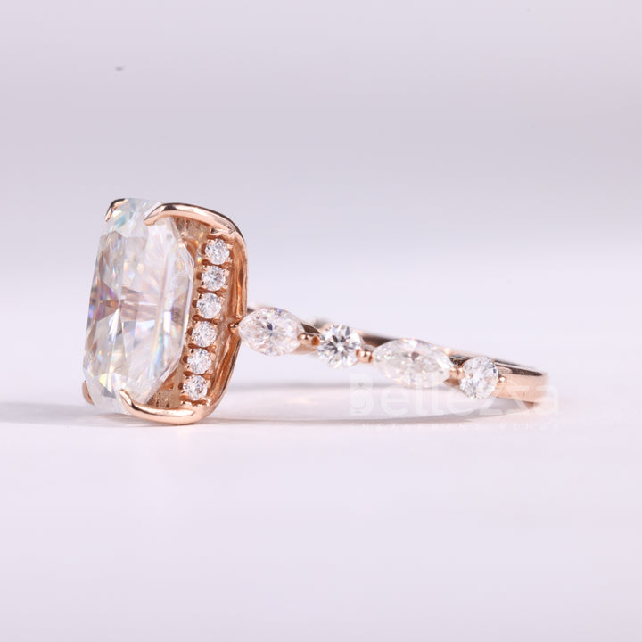 1.50CT Radiant Cut Pave Setting Moissanite Engagement Ring