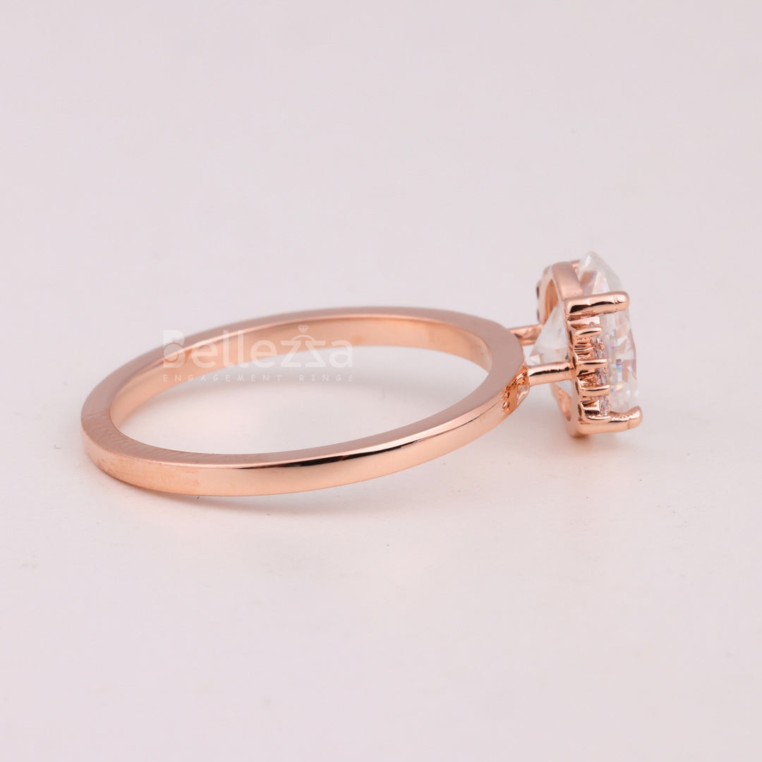 1.50CT Oval Cut Cluster Diamond Moissanite Engagement Ring For Her