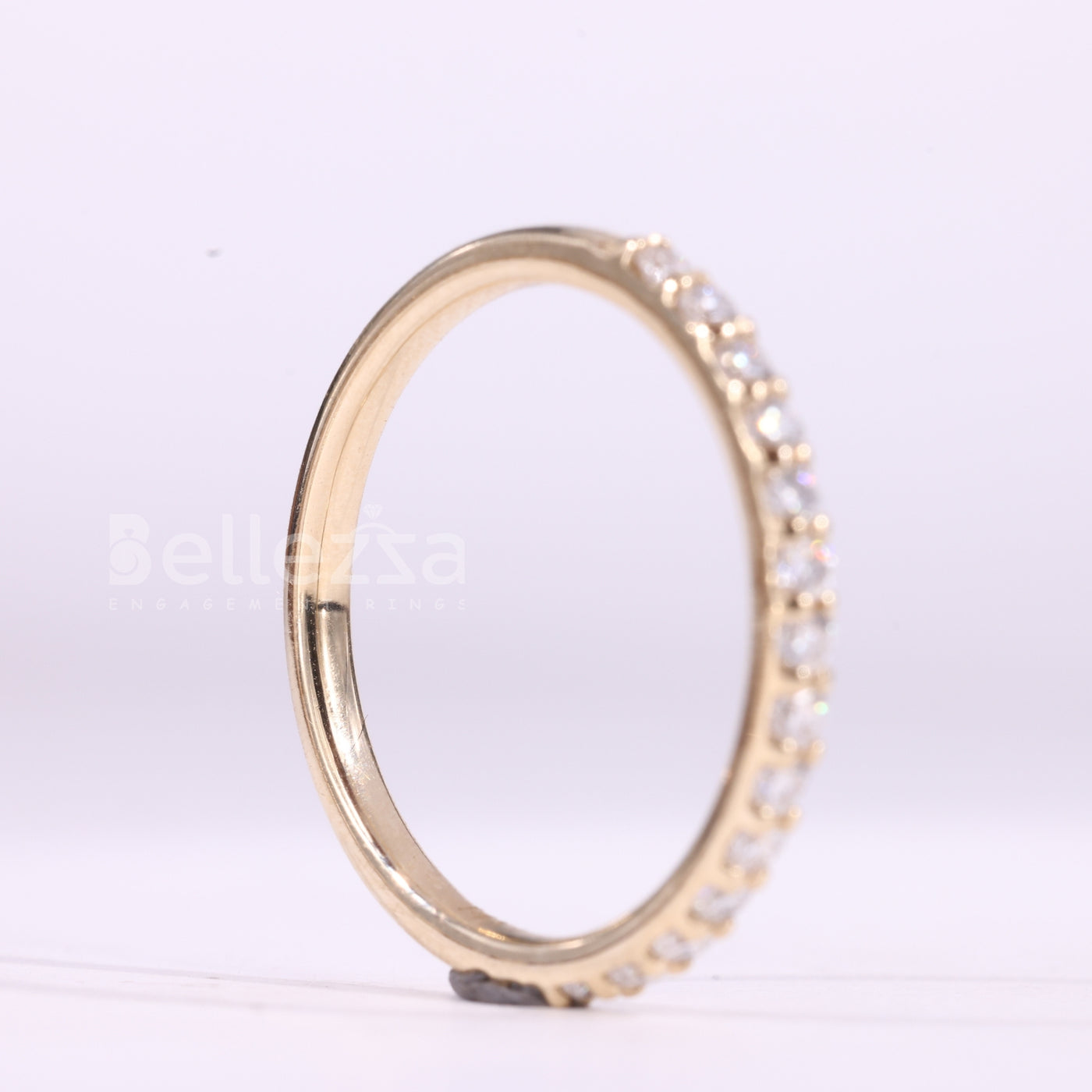 Round Cut Half Eternity Moissanite Wedding Band