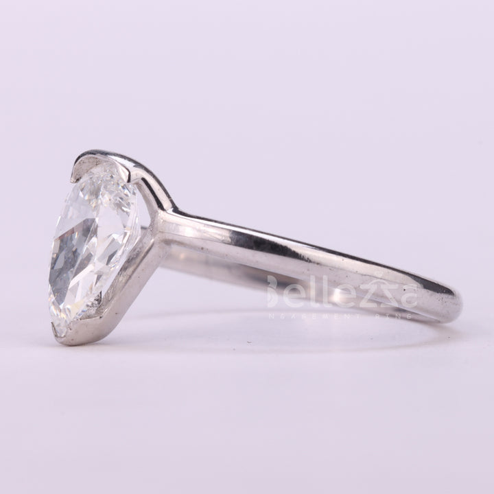 1.00CT Pear Cut Moissanite Diamond Solitaire Engagement Ring