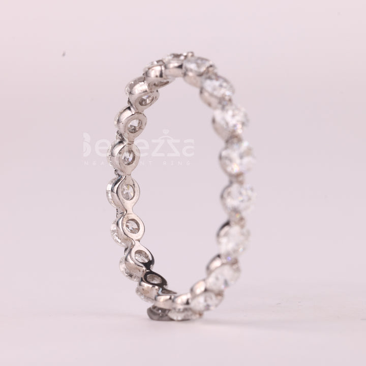 Round Cut Diamond Full Eternity Moissanite Wedding Band