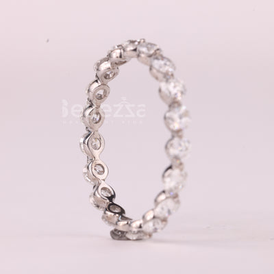 Round Cut Diamond Full Eternity Moissanite Wedding Band