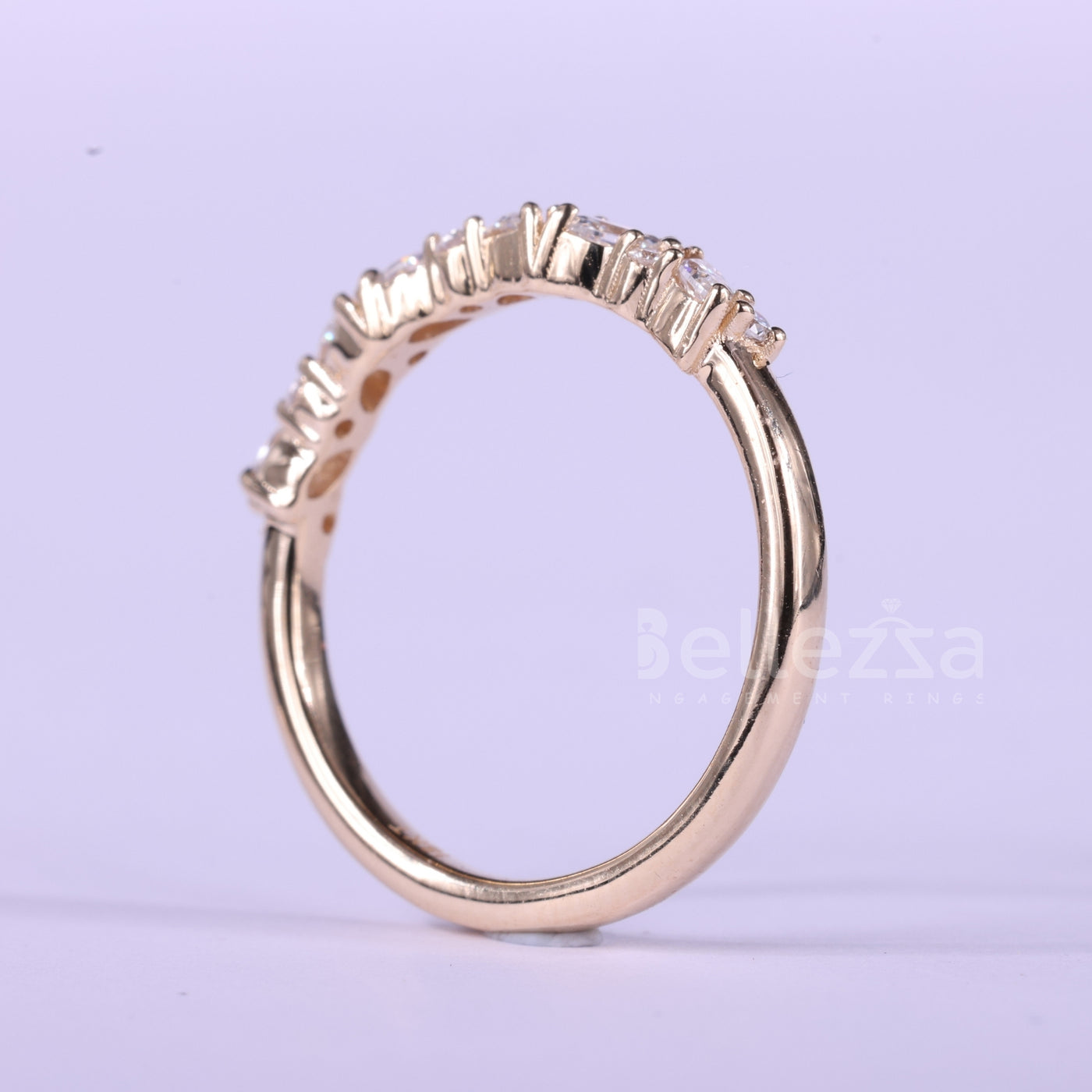 Marquise & Round Cut Cluster Diamond half Eternity Wedding Band