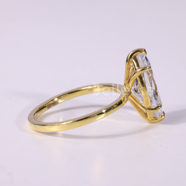 2.0CT Marquise Cut Solitaire Moissanite Engagement Ring