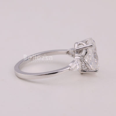 2.0CT Oval Cut Cluster Diamond Moissanite Engagement Ring