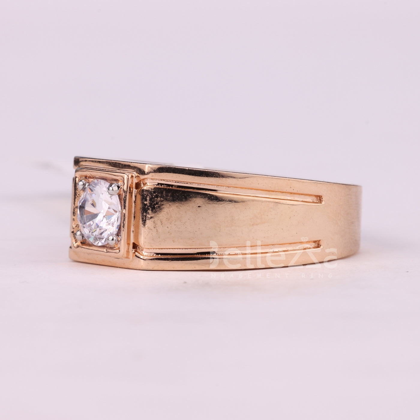 0.75CT Round Cut Unique Solitaire Moissanite Men's Engagement Ring