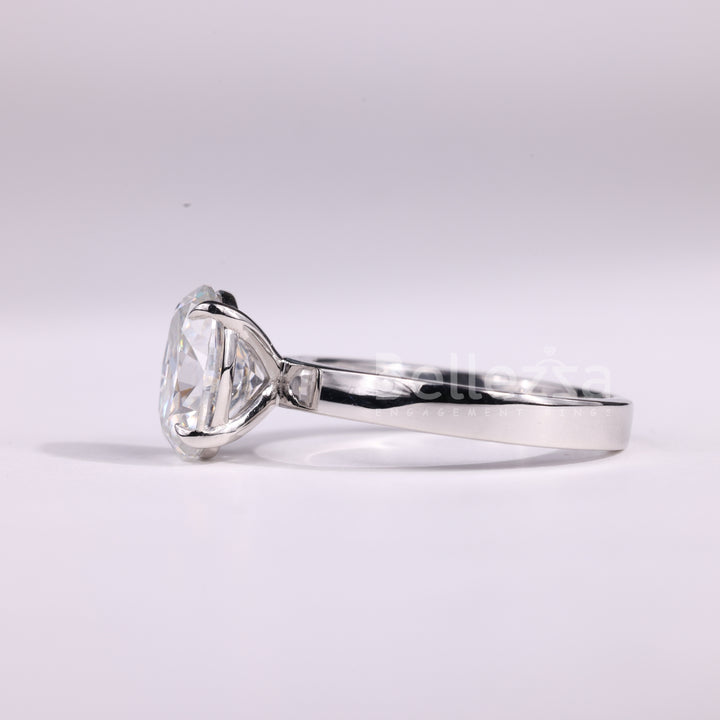 1.50CT Oval Cut Diamond Wide Solitaire Moissanite Engagement Ring