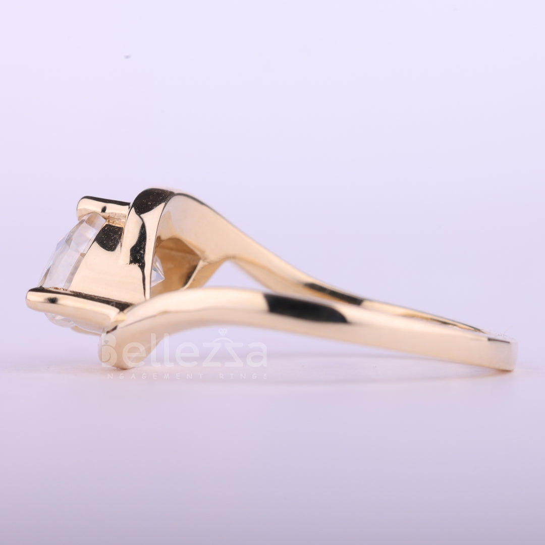 1.50CT East-West Marquise Cut Solitaire Moissanite Engagement Ring