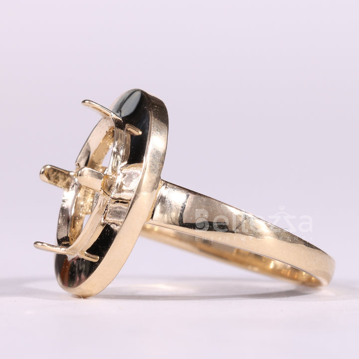 1.0CT Oval Cut Diamond Unique Semi Mount Engagement Ring