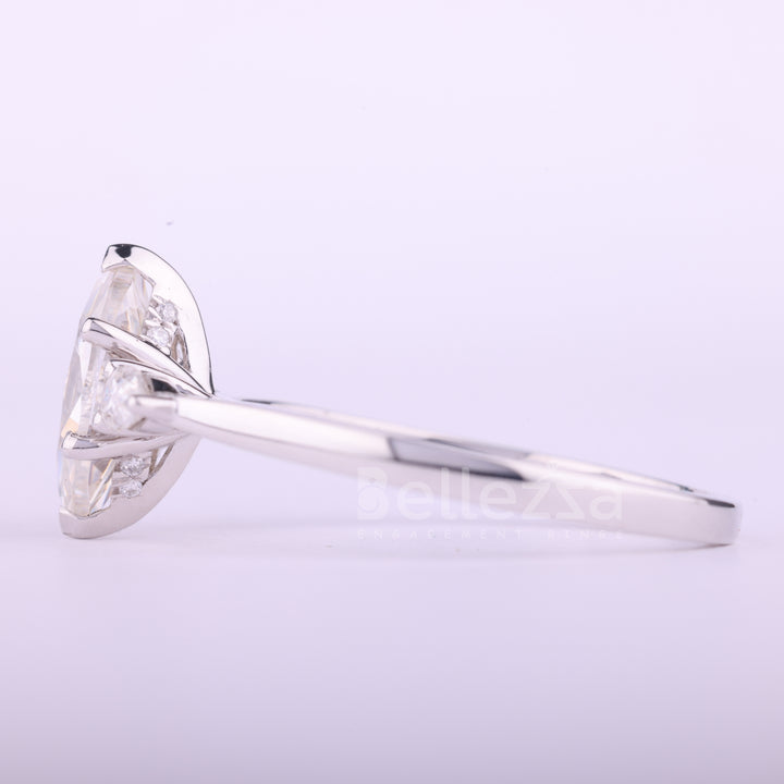 1.50CT Marquise Cut Three Stone Moissanite Engagement Ring