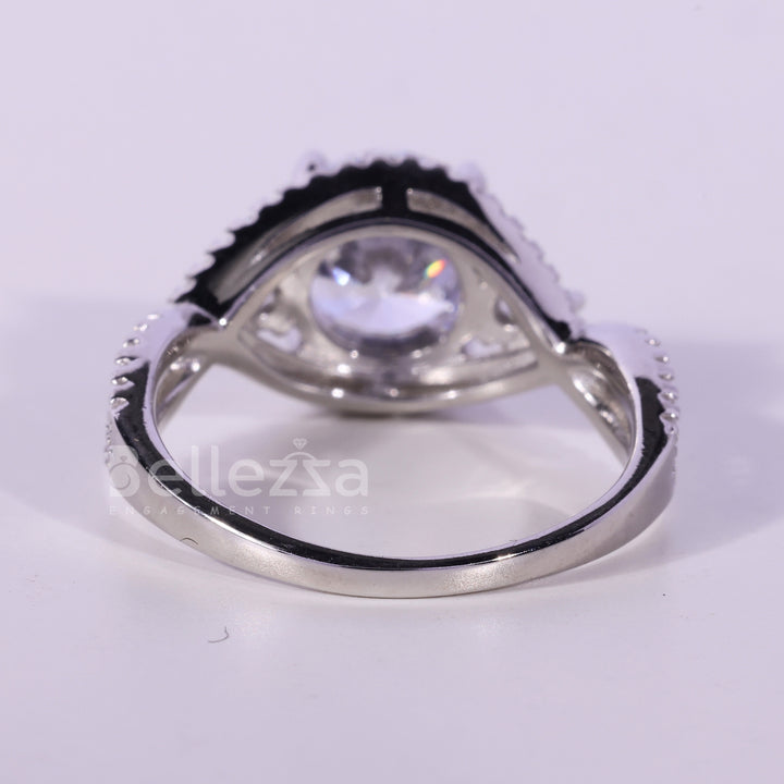 1.50CT Round Cut Diamond Twisted Pave Setting Moissanite Engagement Ring