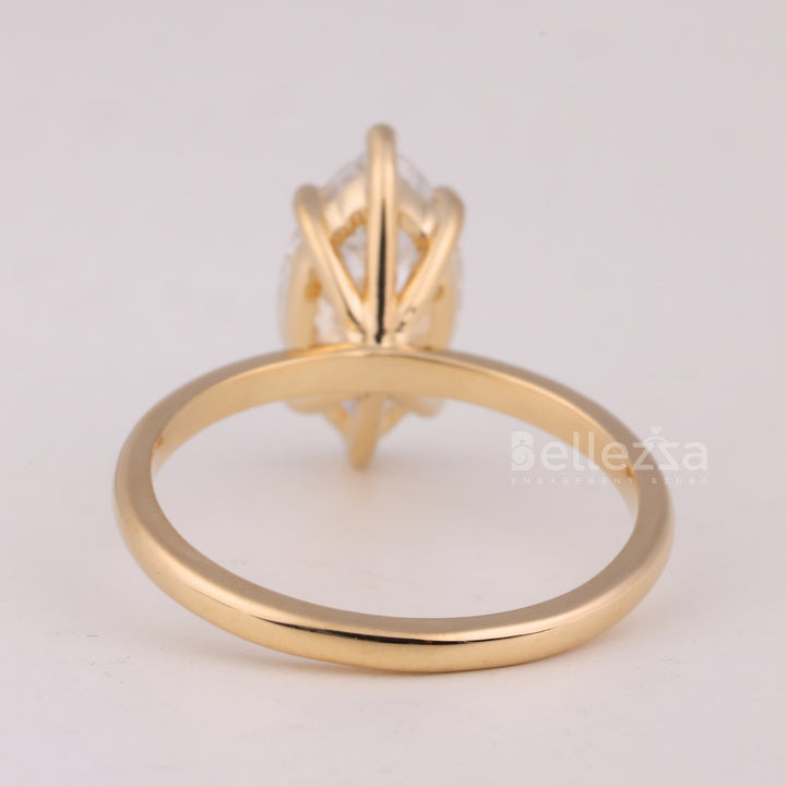 2.0CT Marquise Cut Solitaire Diamond Moissanite Engagement Ring