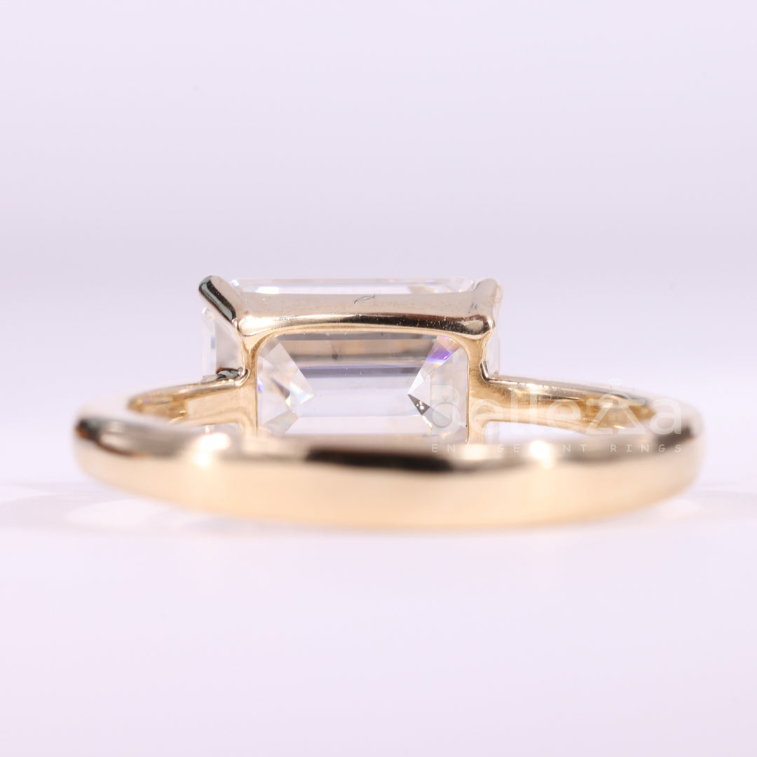2.50CT East-West Emerald Cut Diamond Solitaire Engagement Ring