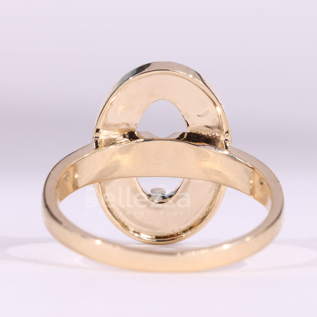 1.0CT Oval Cut Diamond Unique Semi Mount Engagement Ring