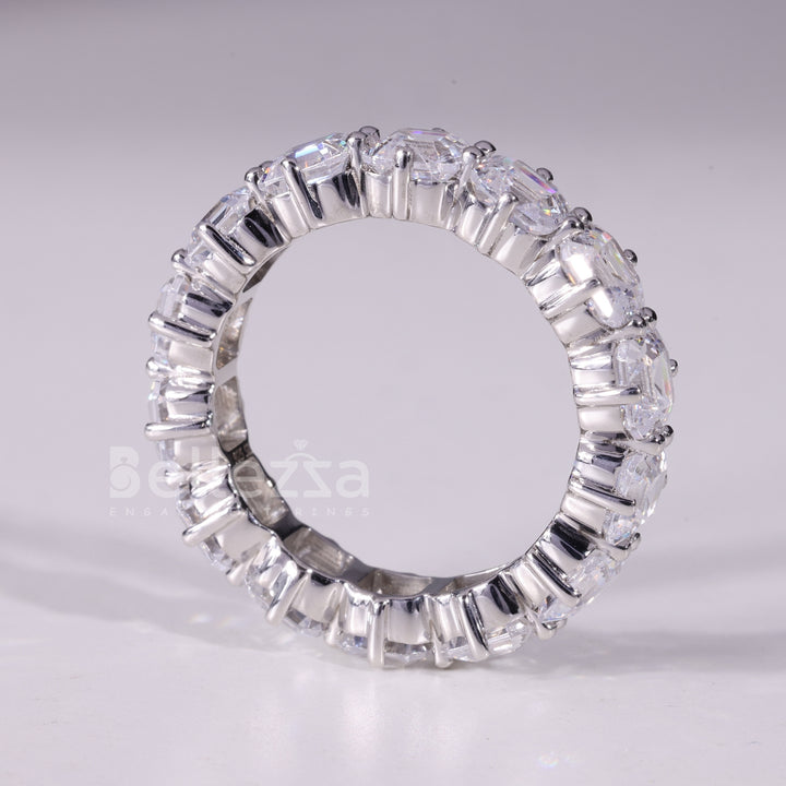 Asscher Cut Full Eternity Moissanite Wedding Band