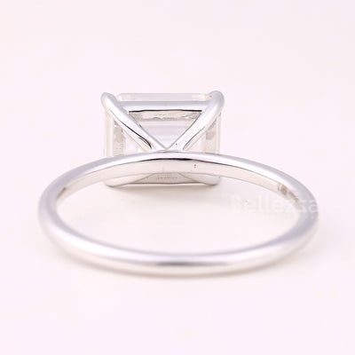 2.0CT East-West Emerald Cut Solitaire Moissanite Engagement Ring