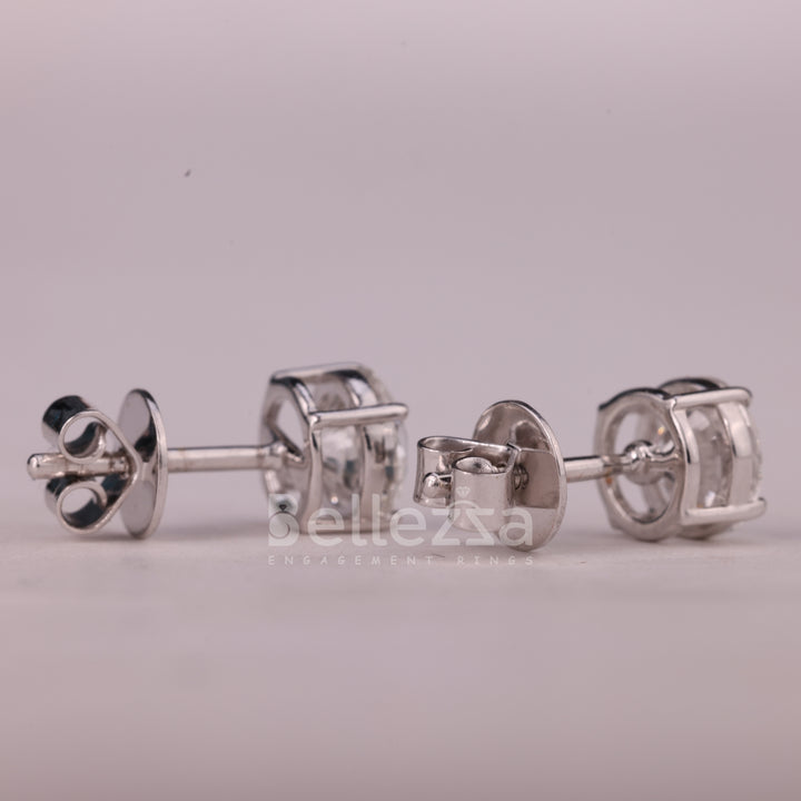 1.0CTW Round Cut Solitaire Moissanite Stud Earrings