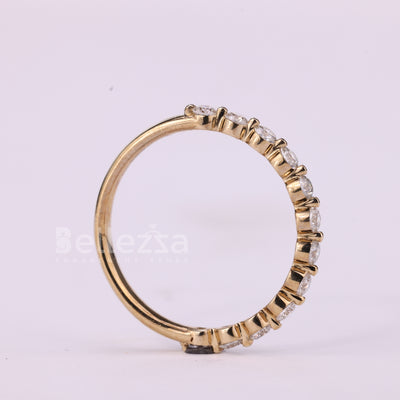 Round Cut Diamond Half Eternity Moissanite Wedding Band