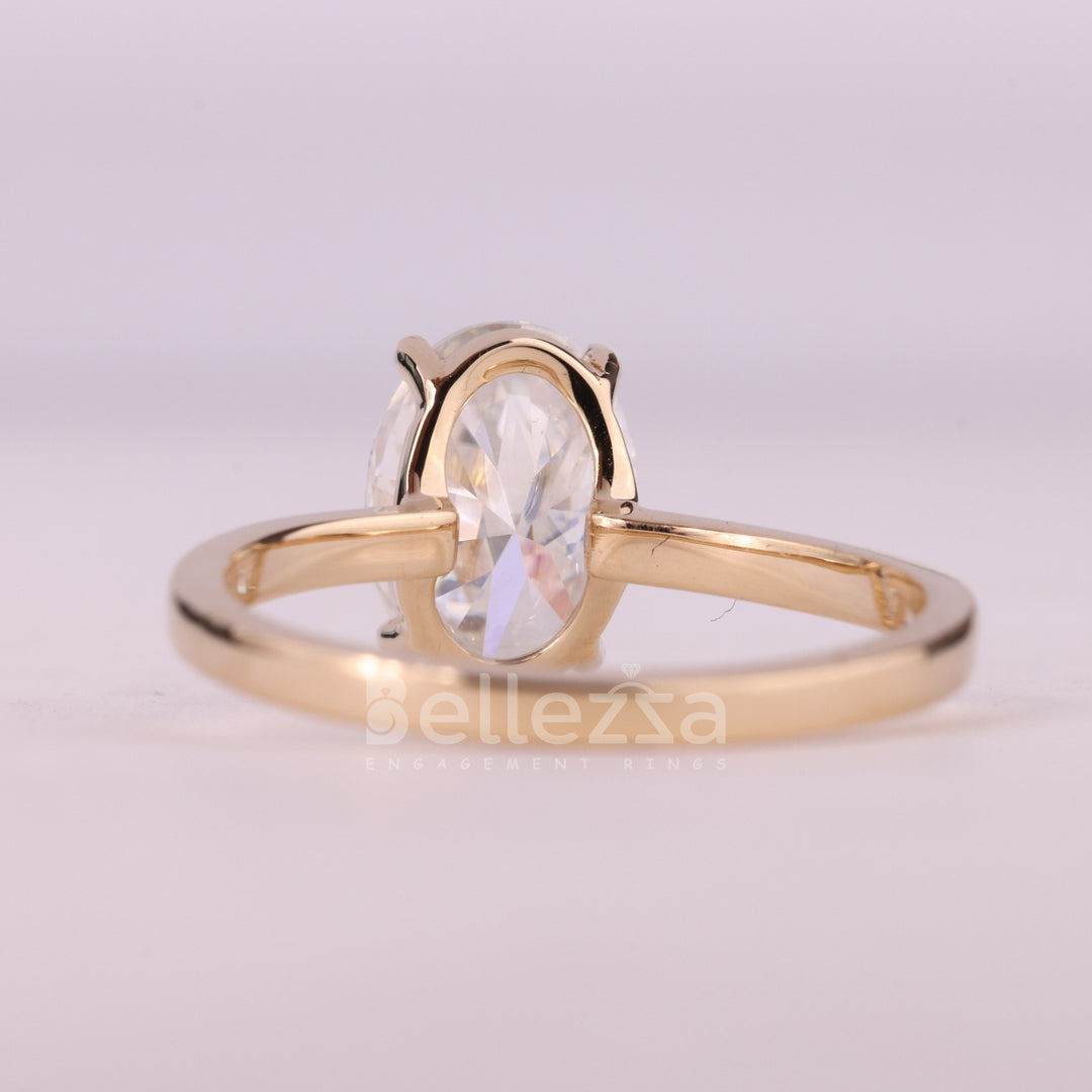 1.50CT Oval Cut Solitaire Moissanite Engagement Ring