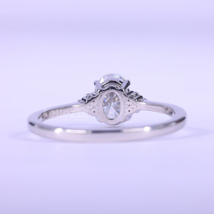 1.50CT Oval Cut Cluster Diamond Moissanite Engagement Ring