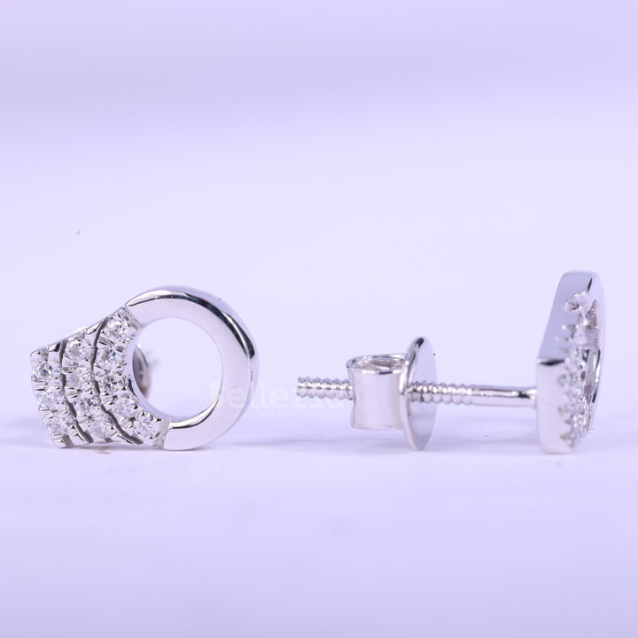 Round Cut Cluster Diamond Moissanite Stud Earrings