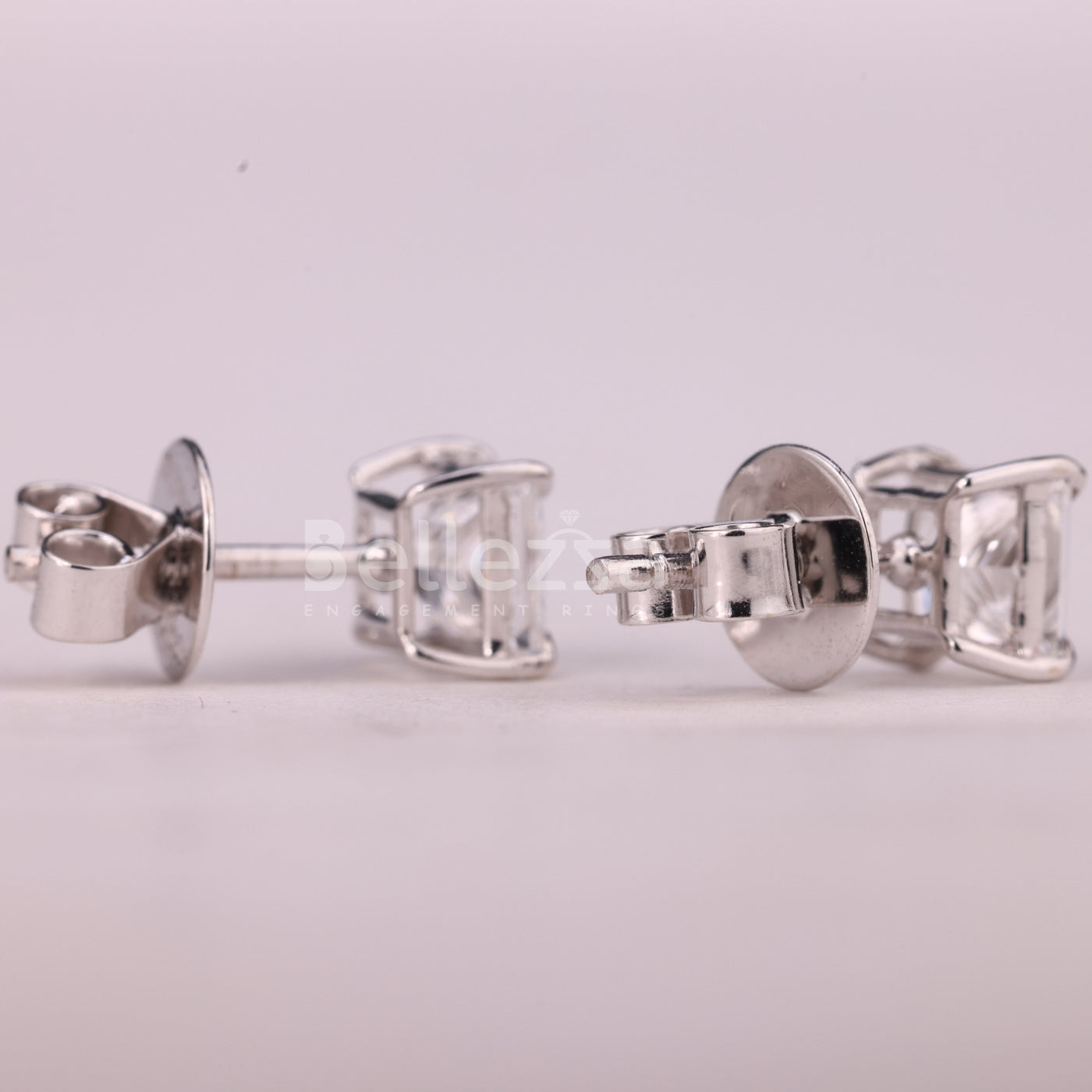 1.50CTW Princess Cut Solitaire Stud Moissanite Earrings