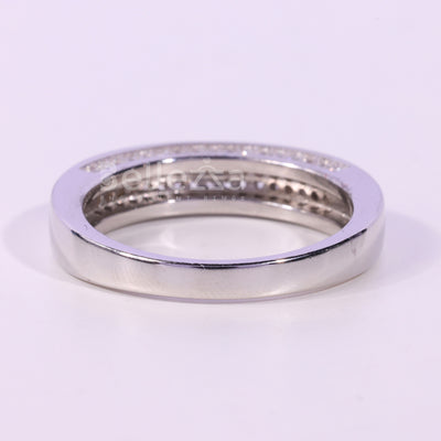 Round Cut Miscro Pave Setting Moissanite Wedding Band