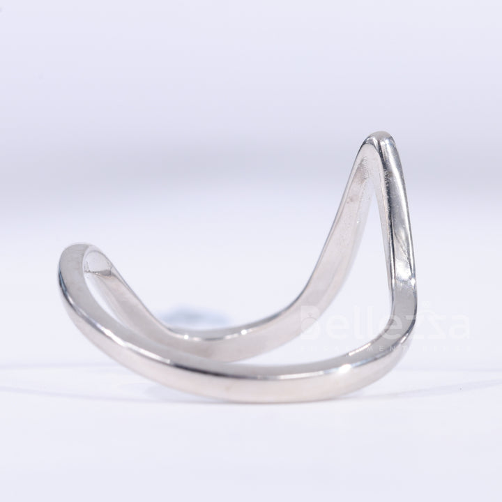 14K Solid Gold Unique Curved Plain Wedding Band