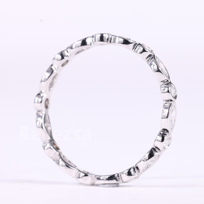 Marquise & Round Cut Alternative Bezel Setting Eternity Wedding Band