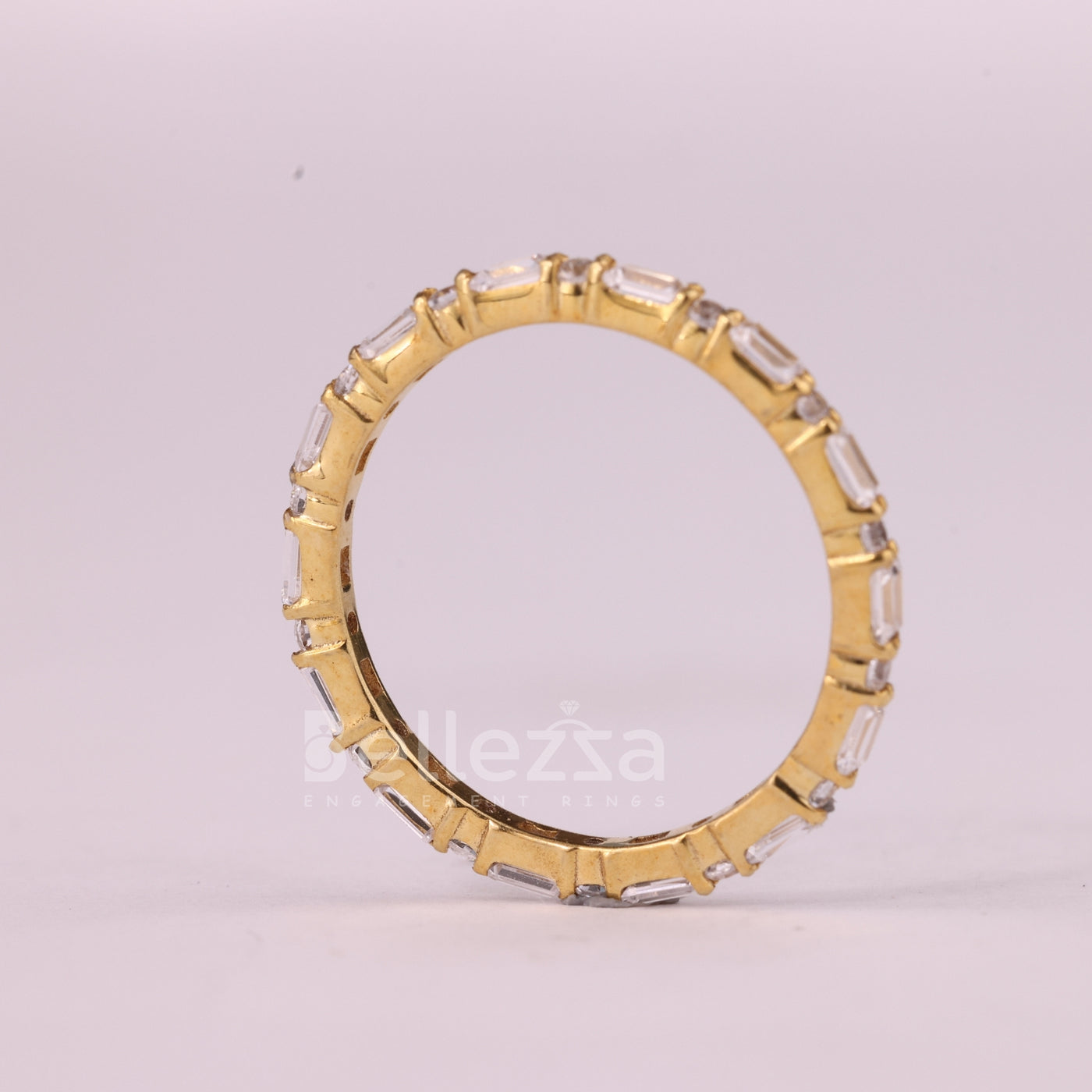 Baguette & Round Cut Full Eternity Moissanite Wedding Band