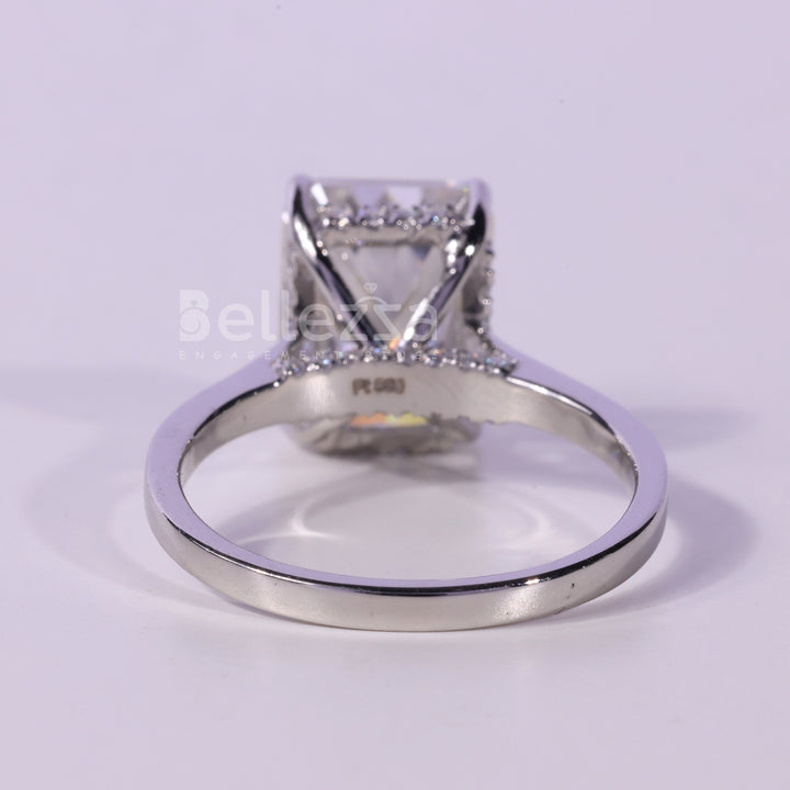 1.50CT Radiant Cut Hidden Halo Moissanite Engagement Ring