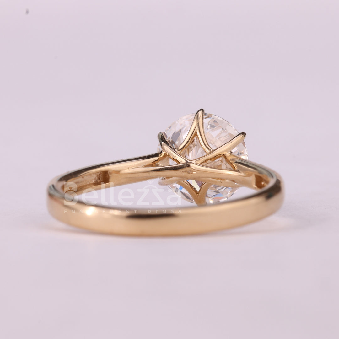 1.50CT Round Cut Diamond Solitaire Moissanite Engagement Ring