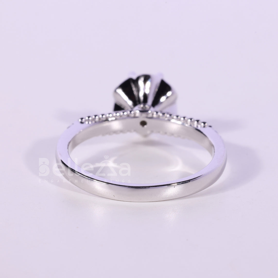 1.0CT Round Cut Diamond Unique Vintage Solitaire Engagement Ring