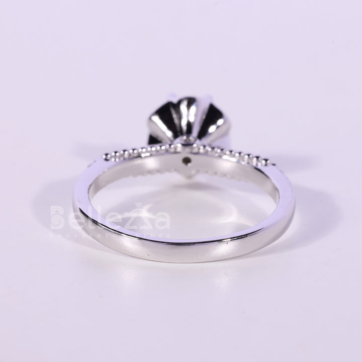 1.0CT Round Cut Diamond Unique Vintage Solitaire Engagement Ring