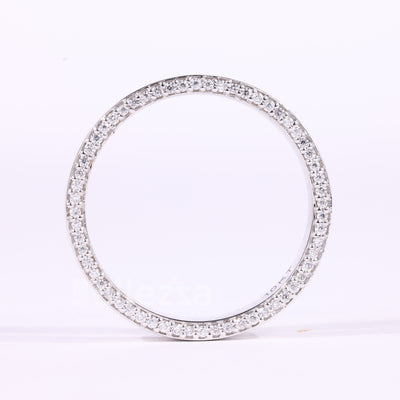 Round Cut Hidden Pave Setting Eternity Moissanite Wedding Band