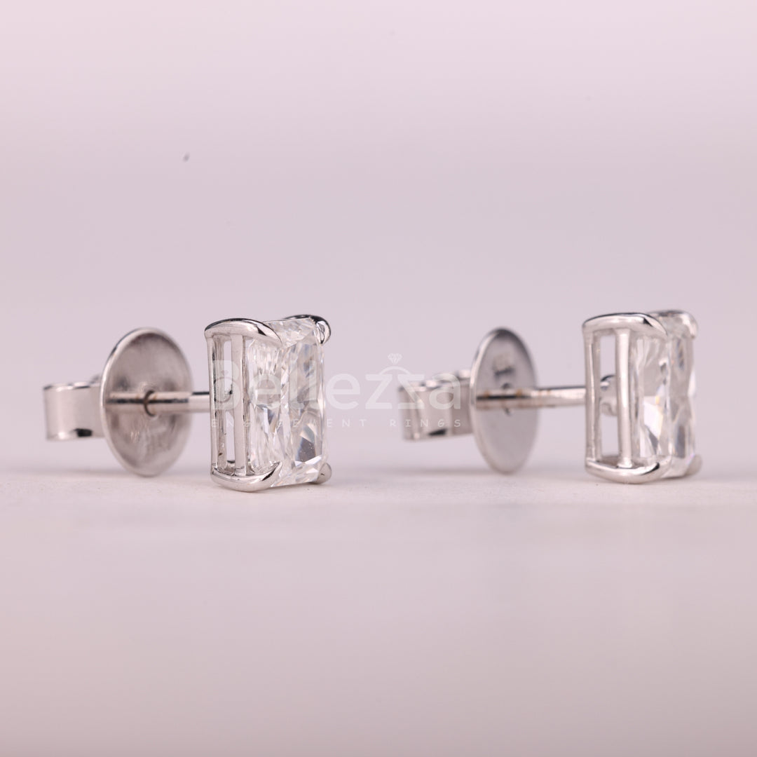 1.50CTW Radiant Cut Solitaire Moissanite Stud Earrings For Her
