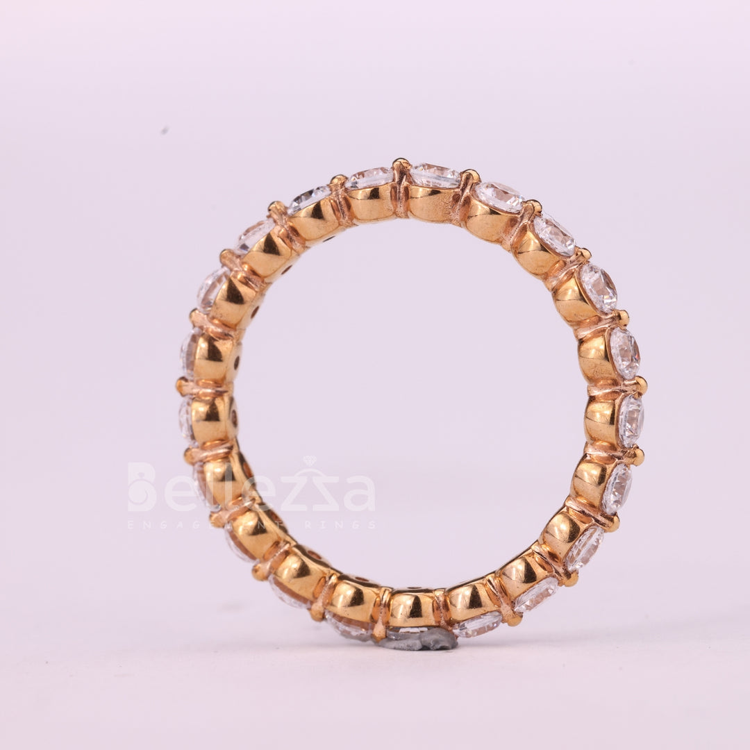 Round Cut Pave Setting Full Eternity Moissanite Wedding Band
