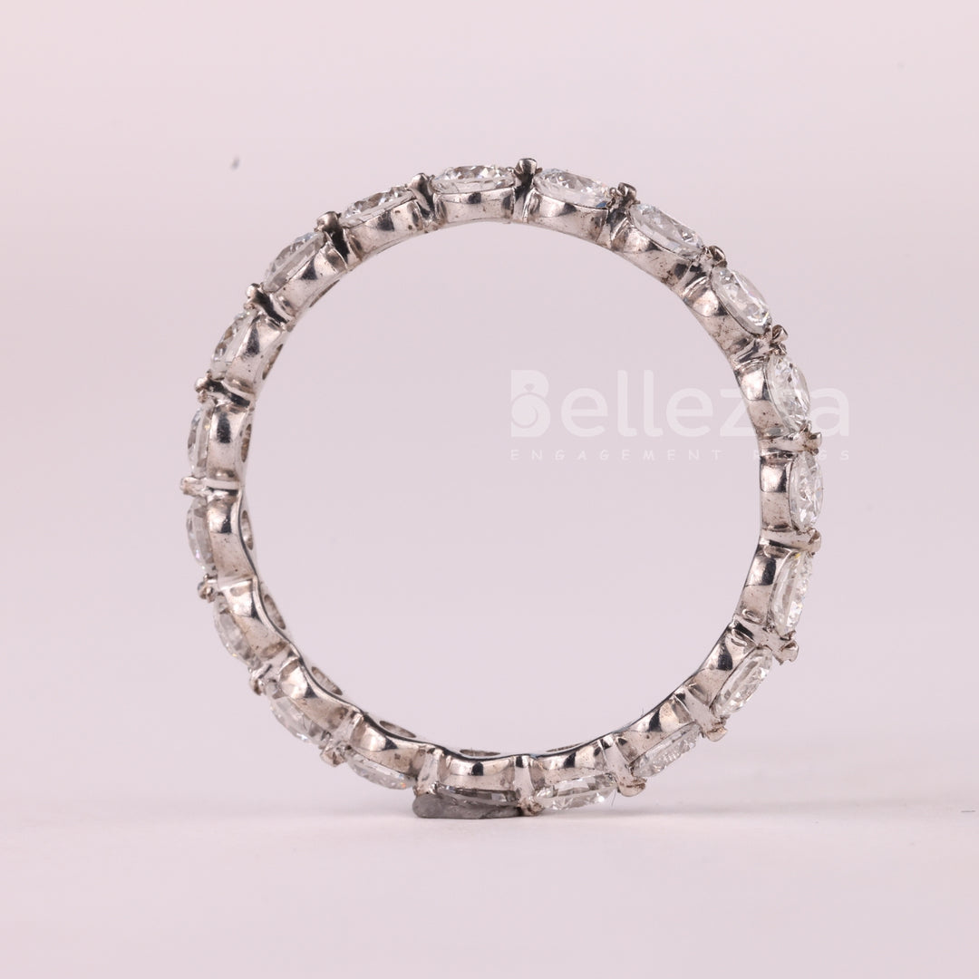 Round Cut Diamond Full Eternity Moissanite Wedding Band