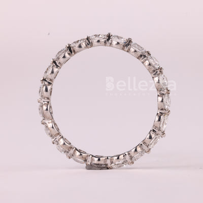 Round Cut Diamond Full Eternity Moissanite Wedding Band