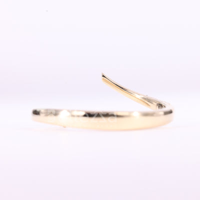 Round Cut Cluster Diamond Open Cuff Moissanite Wedding Band