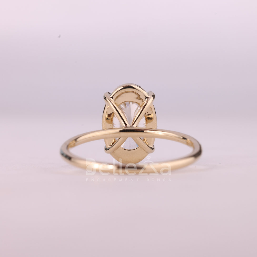 2.0CT Oval Cut Solitaire Moissanite Engagement Ring