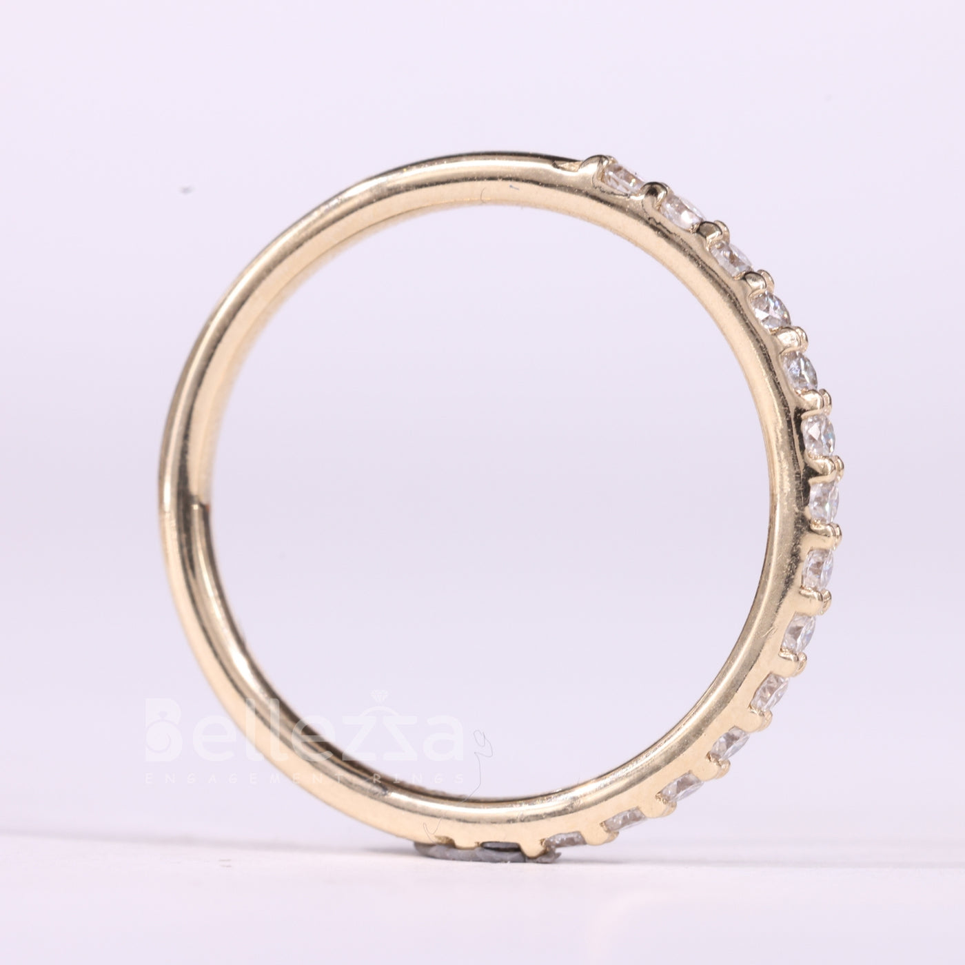 Round Cut Half Eternity Moissanite Wedding Band