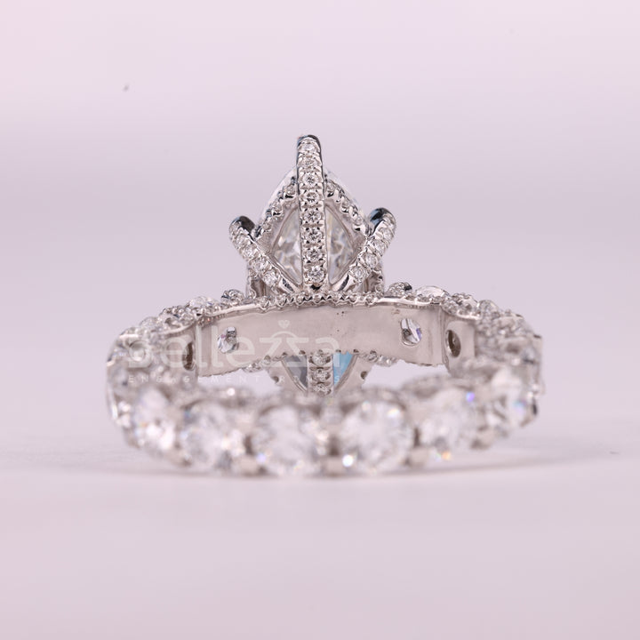 2.0CT Marquise Cut Diamond Eternity Pave Setting Moissanite Engagement Ring