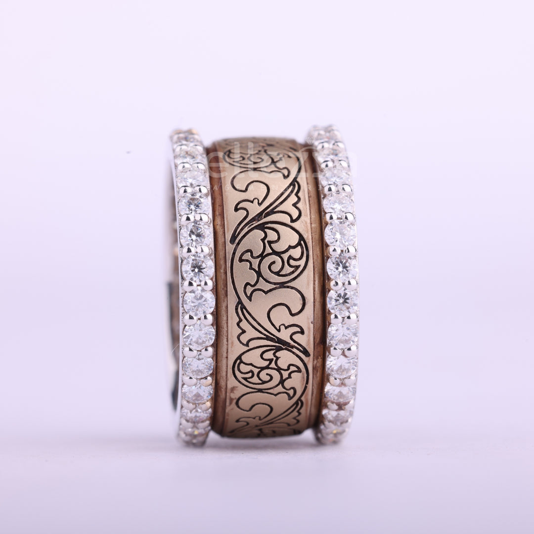 Round Cut Diamond Art Deco Vintage Inspired Wedding Ring