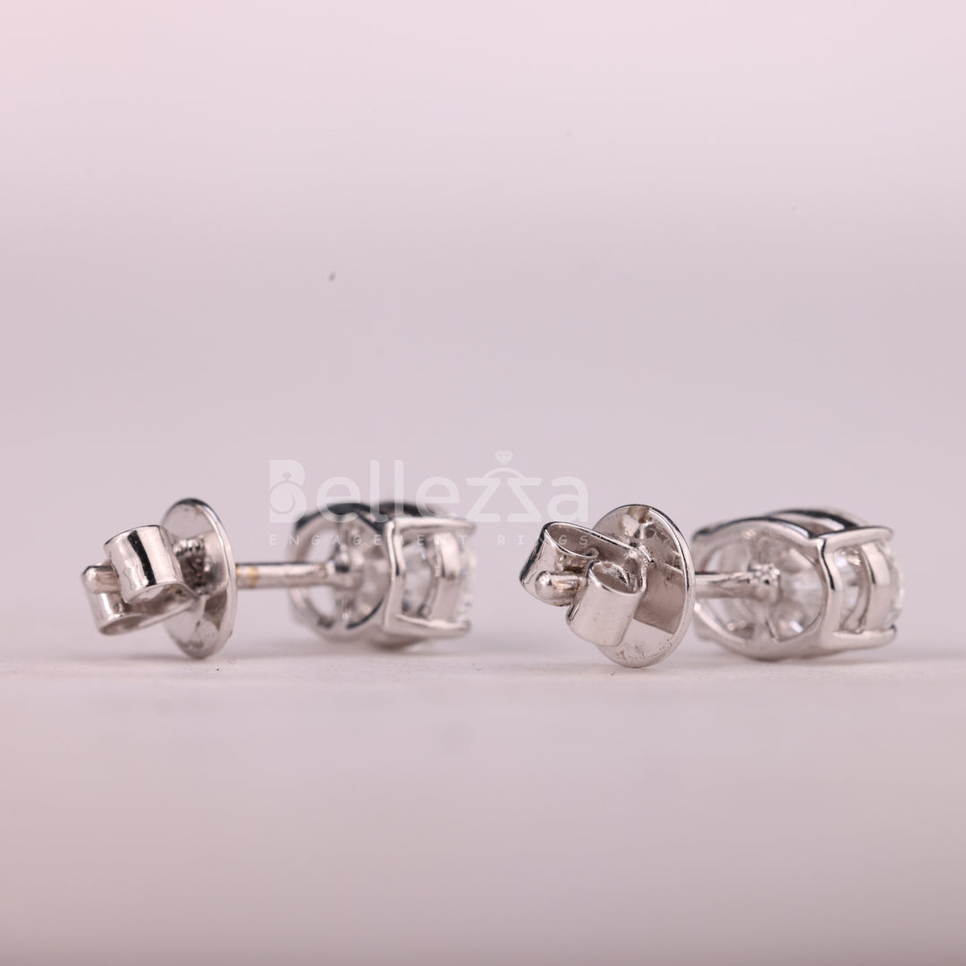 2.0CTW Oval Cut Diamond Moissanite Solitaire Stud Earrings